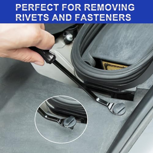 11Pcs AutoTrim Removal Tool Kit, Plastic & Metal Pry Tool Non-Scratch-Black - color: Black, size: 11 PCS
