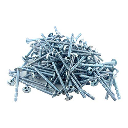 100 Pack Rok Hardware #8 x 2 Slotted Machine Thread Phillips Sqaure Drive Break Away Long Truss Head Screws