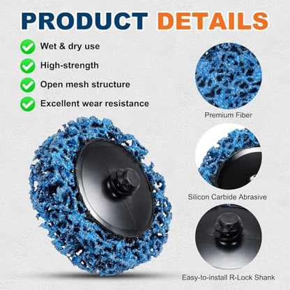 10 Pcs 2" Fine Grit Diamond Quick Change Easy Stripping Discs - size: 2"