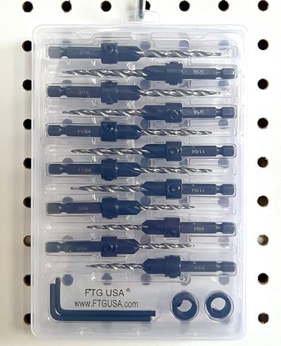 FTG USA 12 Pc Set (4 Each #6#8#10) Tapered Countersink Drill Bit Hex Shank - size: #6#8#10, style: Same Sort 4 Pc