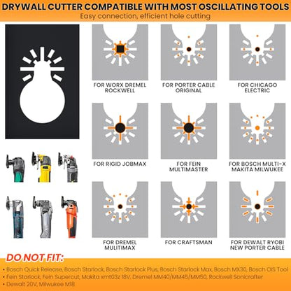 Drywall Outlet Cutter, Square Slot Cutter Drywall Oscillating Tools, 2PCS