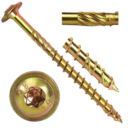 Structural Lag Screws 1/4" x 3-1/4" 50PCS Heavy Duty Wood Screws - size: 1/4" x 3-1/4" - 50 SCREW COUNT