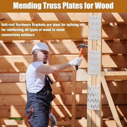 2"x4" Truss Plate, 100 Pack Pronged Truss Brackets Mending Plates