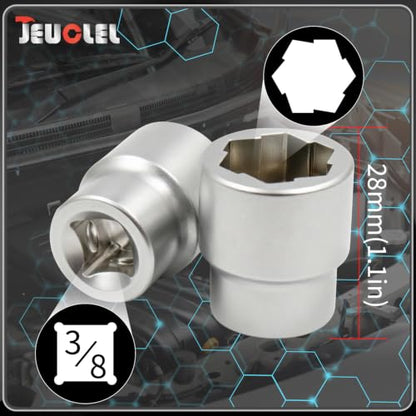 11PCS Metric Bolt Extractor Kit, 3/8" Drive Nut Remover Socket Tool - color: 11 Pcs Lug Nut Extractor 3/8 Inch Drive