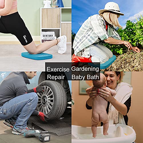 Extra Thick Kneeling Pads, Knee Pad Cushion for Yard Work, Gardening, Yoga, Exercise, Floor Kneeler for Baby Bath, Comfortable Foam Mats to Kneel On, 15.4 x 10.4 x 1.3inch, Blue (1)