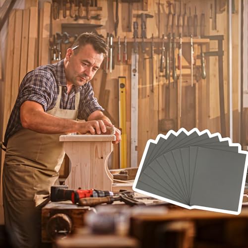 10pcs 6000 Grit Sandpaper Sheets 9 x 11inch, Extra Fine Sand Paper High Grit, Automotive Sandpaper for Car Wood Metal Furniture Finishing, Dry Wet Waterproof Abrasive Polishing Sand Paper