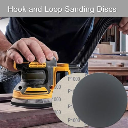 6 Inch 50 Pcs Wet Dry Hook and Loop Sanding Discs, No Hole, 400 Grit - style: Grit 400