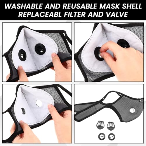 Threlaco Dust Mask Reusable - color: Navy Blue, Dark Gray