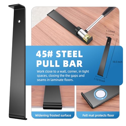 43-Piece Laminate Flooring Tools, LVP installation kit, Vinyl Flooring Tools, Tapping Block with Handle, Spacers, Double-Faced Mallet and Pull Bar
