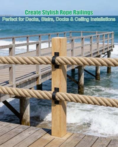 4 Pack Stainless Steel Rope Holder with Cross Screw, Easy to Install