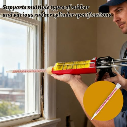 2Pcs Dual Caulking Gun 6*Mixing Nozzles 12" Dual Cartridge Epoxy Gun 400 mL /13.5 fl oz (1: 1 and 2:1) Stainless Steel Manual Caulking Gun Epoxy Gun for Bond Adhesive Cartridge Applicator