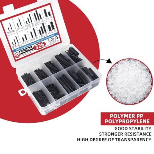 326PCS SAE Roll Pin Set(24 Sizes ) - size: 326 pieces SAE Roll Pins