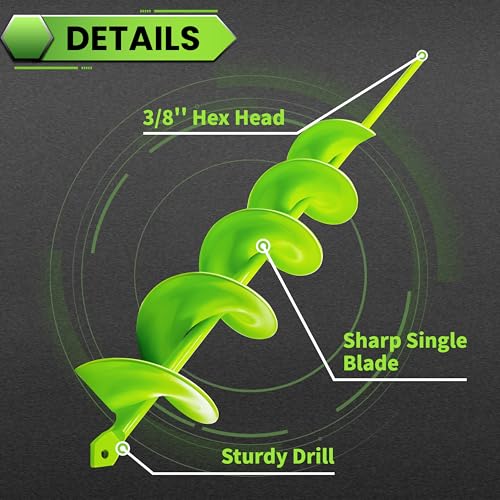 3"x24" Extra Long Auger Drill Bit, One-Piece Solid Steel Construction - color: Green, size: 3"x24"
