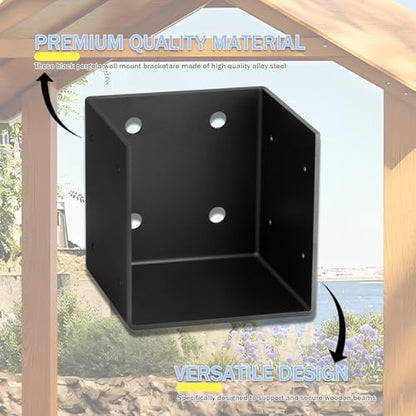 2pcs Pergola Wall Mount Bracket,11 Gauge(3 mm Thick),Universal Fit (2, 6X6)