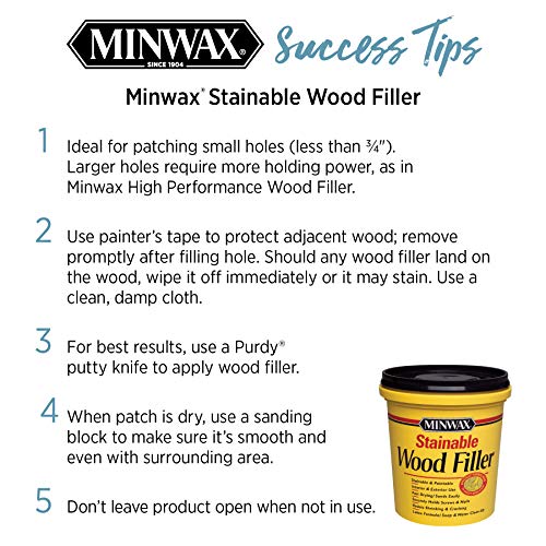 Minwax Stainable Wood Filler, 16 oz (Pack of 6) - size: 16 oz (Pack of 6)