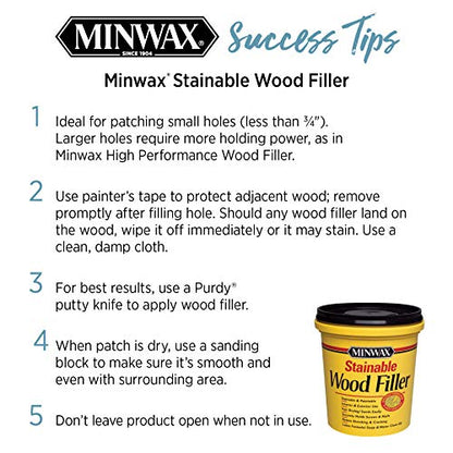 Minwax Stainable Wood Filler, 6 oz, 42852000 (Pack of 2) - size: 6 oz (Pack of 2)