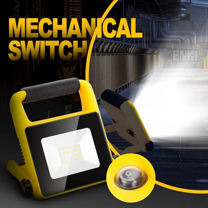 Rechargeable Work Light, 1200LM Portable floodlight, 2700K, Adjustable Work Light, 3.7V 2200Mah Suitable for workshops, garages, and Construction Sites (Art Deco)