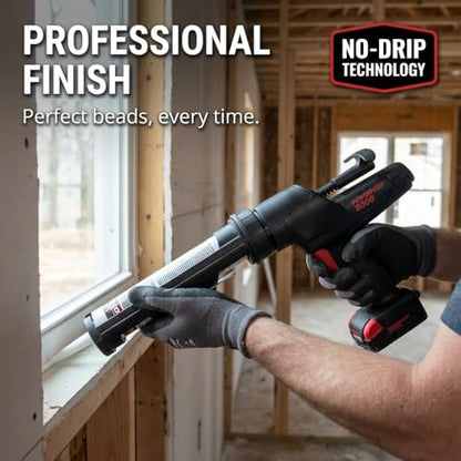 Heavy Duty Caulking Gun | 12V Cordless Drive | 10oz Cartridges 300ml | 450lbs Thrust | No Drip Professional Calking for Painters, DIYers, Automotive, Contractors - size: 10oz / 300ml, style: Cordless 12V (9000 Series)