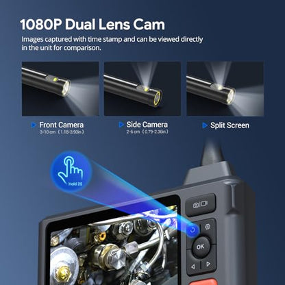 DEPSTECH 50FT Endoscope Camera, Dual Lens 5" IPS Screen Inspection Camera