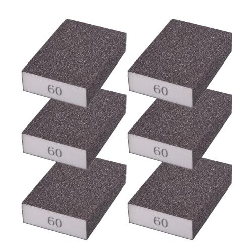 6Pcs 60 Grit Sanding Sponges, Wet Dry Sanding Blocks - size: 60Grit