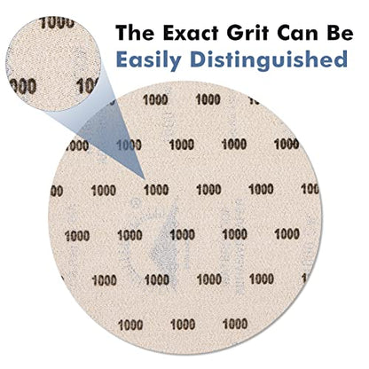 6 Inch 25 PCS 1000 Grit Sanding Disc Wet Dry Sandpaper Hook Loop Sand Paper - style: Grit 1000