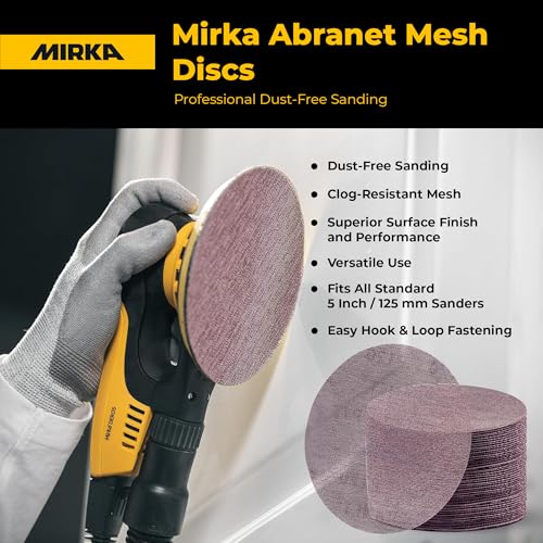 Mirka Abranet 5 Inch 120 Grit Mesh Sanding Discs, Hook and Loop, 50 Pack - size: Grit 120