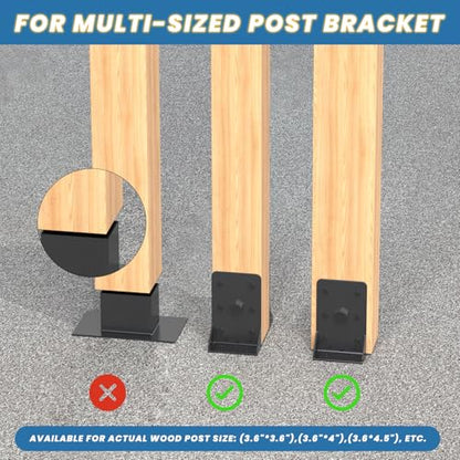 6x6 Post Base 2 Pcs,Inner Size 5.6"x5.6" Post Anchors, - size: 6x6
