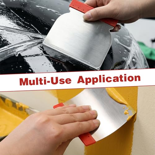 4Pcs Stainless Steel Body Filler Spreader, 4 Sizes Metal Putty Knife