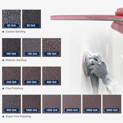 20Pcs 180Grit Sanding Sponges, 4x2.8In Hook & Loop Black - size: 180 Grit