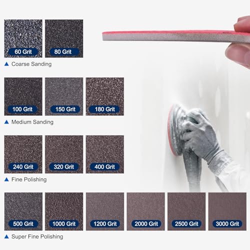 10Pcs 240Grit Sanding Sponges, 5.5x4.5In Hook & Loop Black - size: 240 Grit