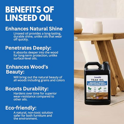 EcoDecors Loveable 1 Gal Teak Oil for Indoor & Outdoor Wood Care - style: Teak Oil