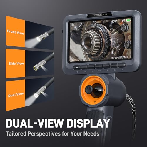 Teslong Dual Lens 4-Way Articulating Borescope for Wall Engine Inspection