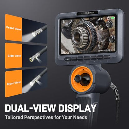 Teslong Dual Lens 4-Way Articulating Borescope for Wall Engine Inspection