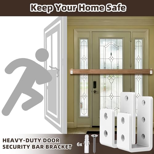 2x4 Door Barricade Brackets, 6mm Thickened Security Brackets(2Pack) - size: 6mm 2PCS