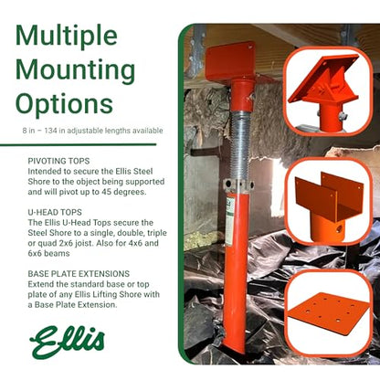 Ellis Light-Duty Lifting Shores, Adjustable Screw Jack Post, 62" to 86" - size: 62" - 86"
