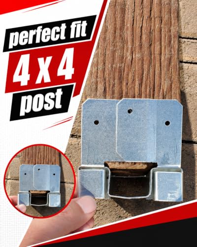 10-Pack 6x6 Post Base Brackets for Actual 5.5" x 5.5" Wood Posts, 2mm Electro-Galvanized Bolt-Down Anchors with 1" Raised Base for Fences, Decks and Garden Projects