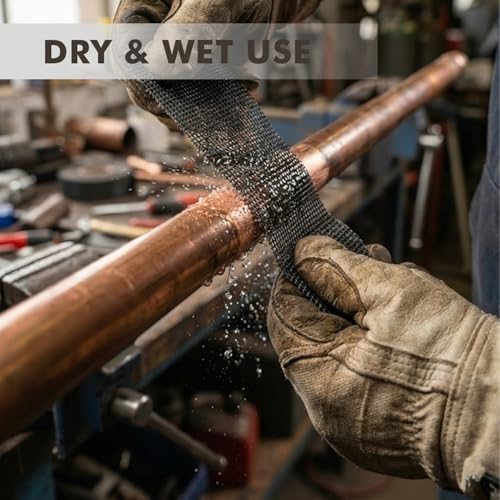 Emery Cloth Roll, 180 Grit Plumbers Open Mesh Sanding Rolls, 1-1/2" x 5 Yards Dual-Sided Aluminum Oxide Sandpaper Rolls for Copper Pipe, Wood, Metal - style: 180 Grit-5 Yard