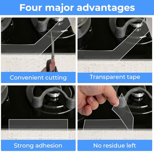 Transparent Window Weather Sealing Tape，Weather Stripping Residue-Free Clear Window Insulation Caulk Tape for Doors Windows and Shower Glass Gaps Bathroom，Weather Stripping Door Seal(2IN x 66FT) - size: 2inch x 66Ft
