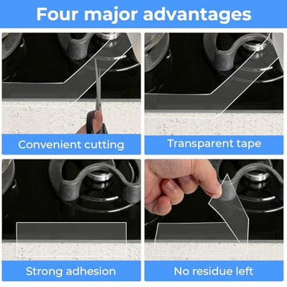 Transparent Window Weather Sealing Tape，Weather Stripping Residue-Free Clear Window Insulation Caulk Tape for Doors Windows and Shower Glass Gaps Bathroom，Weather Stripping Door Seal(2IN x 66FT) - size: 2inch x 66Ft