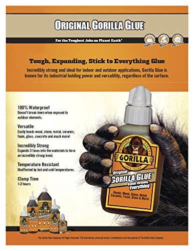 Gorilla Minis, Original Waterproof Polyurethane Glue, Four 3 gram Tubes, Brown, (Pack of 6)