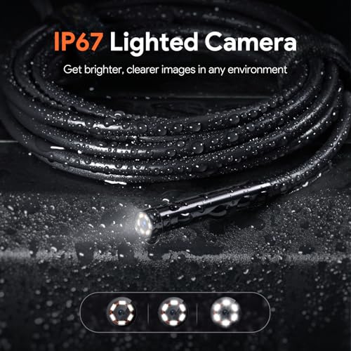 DEPSTECH 50FT Endoscope Camera, 5" IPS Screen Triple Lens Inspection Camera