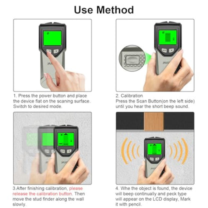 Stud Finder Wall Scanner - 5 in 1 Stud Finder Tool w/Smart Chip and HD LCD Display, Stud Detector Beam Finders for the Center and Edge of Wood AC Wire Metal Studs Joist Pipe (Grayish) - color: Grayish