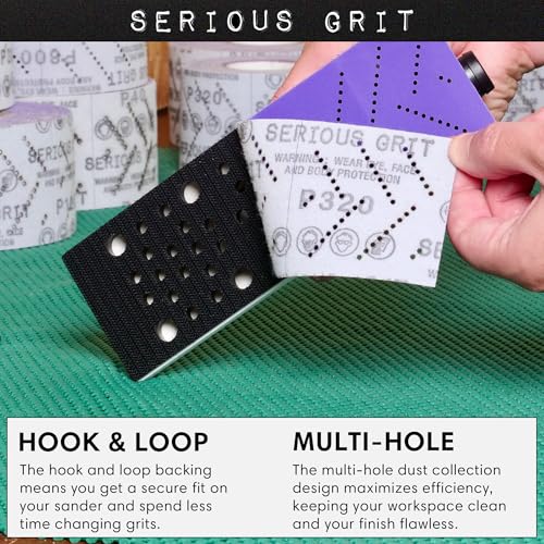 Serious Grit - P320 Grit Ceramic Hook & Loop Sandpaper Roll - 70mm x 12m - size: 320 Grit