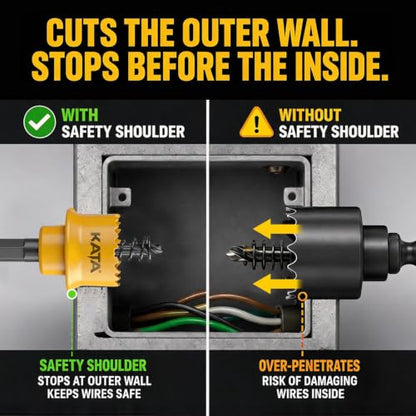 KATA 3-Piece M42 Thin Wall Hole Saw Kit Hole Saw Set for Impact Drivers - color: 22-29-35mm hole saw