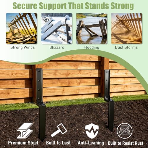 Fence Post Repair Kit for Tilted/Leaning Wood Posts(8-Pack) - size: 8 Pack