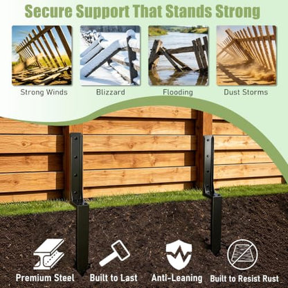 Fence Post Repair Kit for Tilted/Leaning Wood Posts(6-Pack) - size: 6 Pack