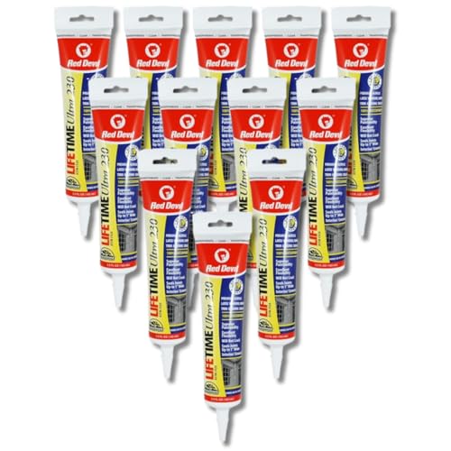 Red Devil 0705 Lifetime Ultra Premium Elastomeric Acrylic Latex Sealant, Clear, 5.5 oz, Pack of 12 - color: Clear, size: 5.5 oz, style: Pack of 12