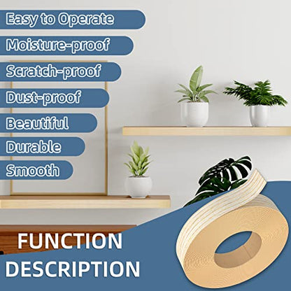 White Oak Edge Banding, 3/4 inch x 50ft roll of Veneer Real Wood Edge Banding Pre-glued Flexible, Tape Banding for Cabinet Repair - color: Oak, size: 3/4"x 50FF