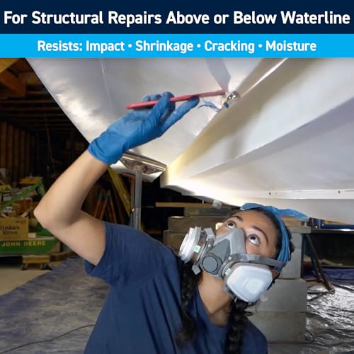TotalBoat Polyester Structural Repair Putty - Marine Grade Long Strand Fiber Fiberglass Reinforced Filler for Boat and Automotive Repair - size: Gallon Kit