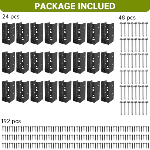 24Pcs Concealed Joist Hanger, 2" x 4"Concealed-Flange Hanger for 2"x4" Beam